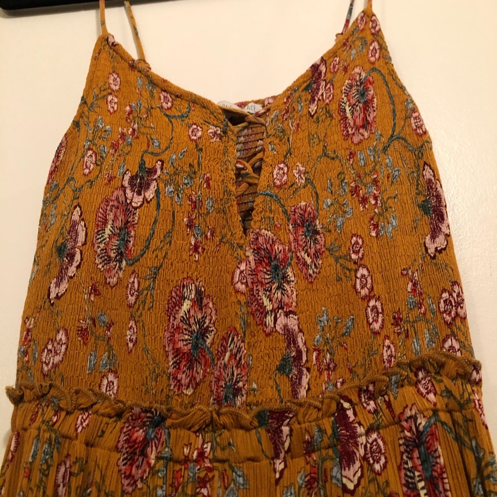 **SOLD**Beautiful golden mustard patterned maxi dress